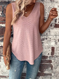 Eyelet Solid Tank Top